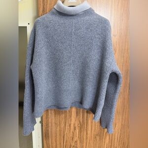 Color-block layered wool sweater